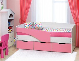 Кровать с ящиками Софа-4 (виктория) рамух/розовый